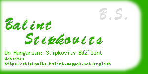 balint stipkovits business card